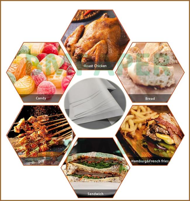 35g 40g White Greaseproof Paper For Fast Food Wrapping Kit 7 Oil proof 1050mm 35g 40g White Greaseproof Paper For Fast Food Wrapping Kit 7 Oil proof 1050mm