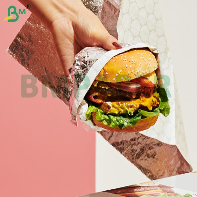Food Garde Efficient Heat Sealability 56gsm Silver Fast Food Aluminum Foil Paper Food Garde Efficient Heat Sealability 56gsm Silver Fast Food Aluminum Foil Paper