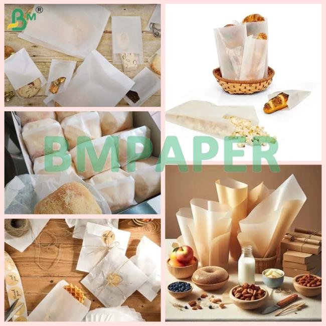 38 - 90gsm White Glassine Paper For Food Packaging Grease & Oil Resistance 38 - 90gsm White Glassine Paper For Food Packaging Grease & Oil Resistance