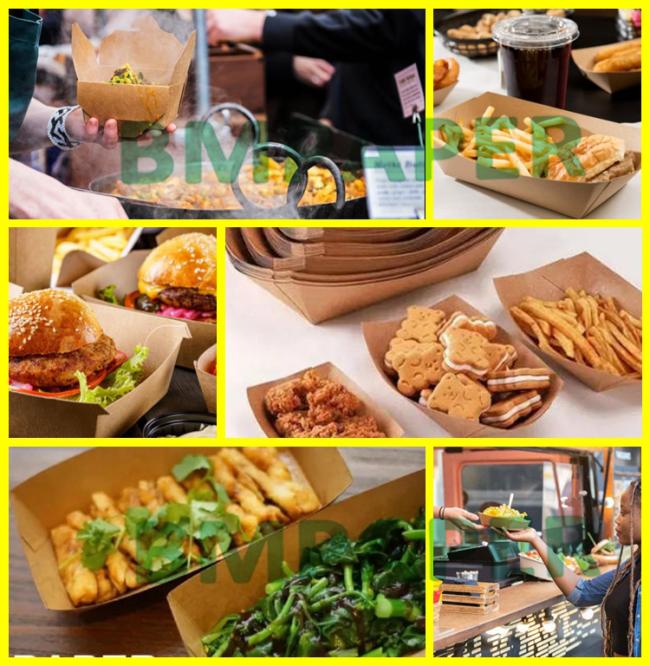 300gsm + 15g PE Coated Brown Kraft Paper For Street Food Tray Oil proof 85cm 300gsm + 15g PE Coated Brown Kraft Paper For Street Food Tray Oil proof 85cm