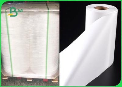 China 50 / 55 / 60GSM Bleached MG Coated Paper With FDA Certification Rolls Packing for sale