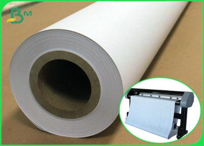 China 24 Inch 35 Inch White Uncoated Wide Format Paper Rolls For CAD Plotter Printing for sale