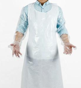 China Waterproof Disposable Protective Coveralls Apron Type White Anti Dust Pe Plastic for sale