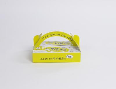 China Envases de comida rápidos para llevar de la cartulina mates/acabamiento ULTRAVIOLETA con la manija en venta