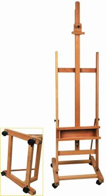 China Simple Portable Collapsible Artist Painting Easel Large Picture Frame Easel With Wheel for sale