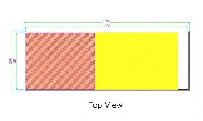 Close-up view of transparent display screen