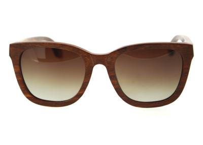 China Eyewear Wood Frame Sunglasses / Fashion Red Sandalwood Sunglases Custom Logo for sale