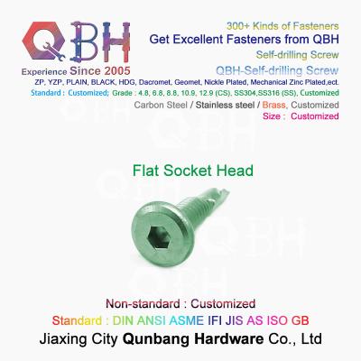 中国 QBH色の亜鉛によってめっきされる六角形のソケットの溝の大きく平らなヘッド自己訓練ねじ 販売のため