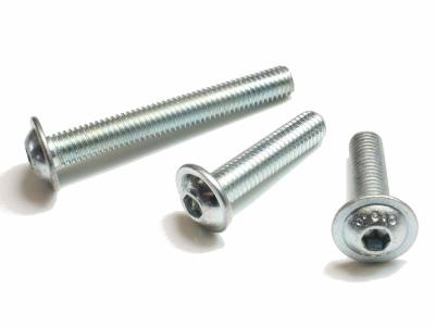 China ISO 7380-2 Button Flanged Socket Head Cap Screw Steel Class 10.9 Zinc Plated for sale