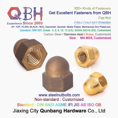 China QBH M4-M24 Brass Copper Hex Protection Domed Cover Cap Acorn Nut Car Auto Parts for sale