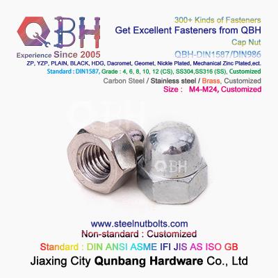 China QBH Cold Forging Cl 4/6/8/10/12 Carbon Stainless Steel Domed Cover Cap Acorn Locked Nut Auto Car Fasteners for sale