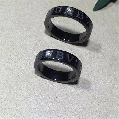 China Luxury jewe factory   series black ceramic diamond ring for sale