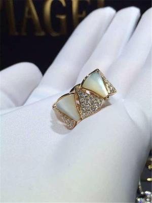 China Luxury jewe factory divas' dream  series ring 18k white gold yellow gold rose gold diamond fritillaria ring for sale