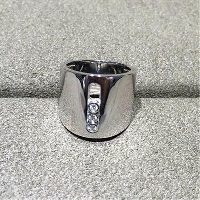China Luxury jewelry Mk Three drill sliding ring material 18k white gold yellow gold rose gold diamond ring for sale