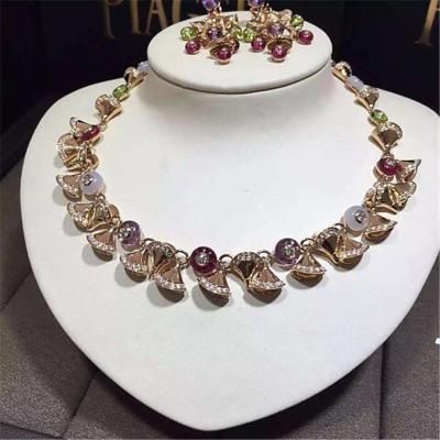 China Luxury jewelry Factory B Colored gemstone  necklace 18k gold white gold yellow gold rose gold  diamond  necklace for sale