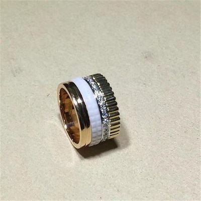 China Jewelry factory in Shenzhen, China Br wide ring 18k white gold yellow gold rose gold diamond ring for sale