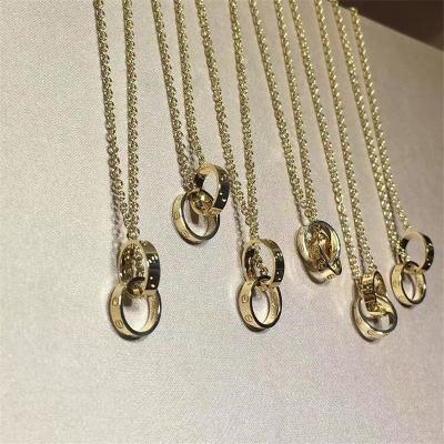 China C  double ring necklace  18k gold  white gold yellow gold rose gold bracelet  Jewelry factory in Shenzhen, China for sale