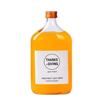 China Sturdy Empty Soda Bottles , Flat Small Juice Bottles With Screw Metal Cap for sale