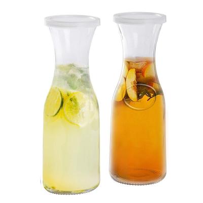 China Dishwasher Safe Empty Juice Bottles , Iced Tea Wide Mouth Glass Bottle for sale