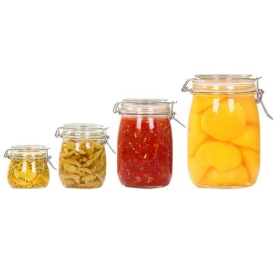 China Transparent Empty Glass Jam Jar Airtight Easy To Wash Thick Material Round Shape for sale