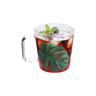 China High Borosilicate Glass Coffee Cup Customized Size Colorful With Handle for sale