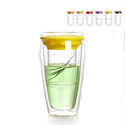 China Borosilicate Glass Tea Infuser Cup Tea Maker For Blooming / Loose Leaf / Green Tea for sale