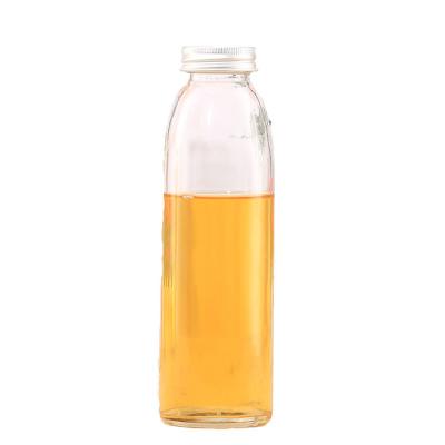 China Empty Round Glass Juice Bottles , Portable Raindrop Flavored Water Bottle for sale
