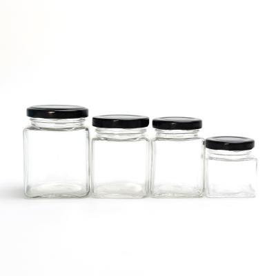 China Square Bee Honey Glass Candy Jars , Durable Glass Food Container Easy To Use for sale