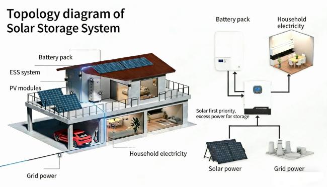 Residential solar energy storage and EV charging system installation