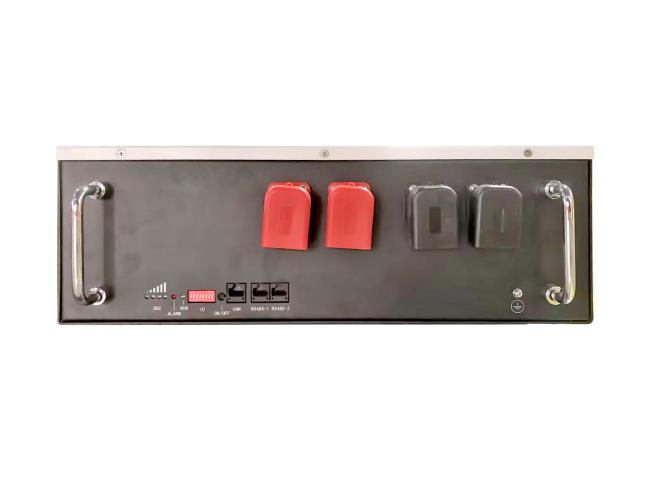 Close-up view of battery components and connections