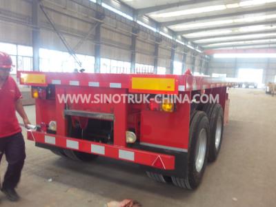 China 40 Feet Container Carrying Flat Bed Heavy Duty Semi Trailers 3 Axles 30-60 Tons 13m for sale