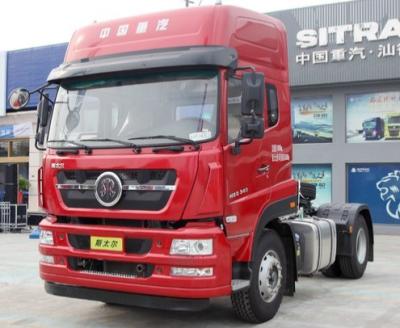 China SINOTRUK STEYR 4X2 Tractor Trailer Dump Truck In Red Color For 8-20 Ton for sale
