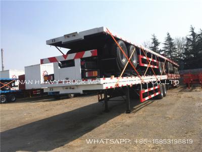 China 20 40 48 60Ft Flatbed Truck Trailers Extendable Container Chassis Semi Trailer 60 ton for sale