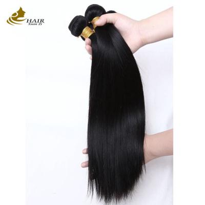 China Silky Human Hair Straight Bundles Extensions Colored 1B Natural Black for sale