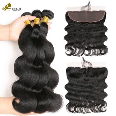 China Ladies Remy Human Hair Extensions Bundles 100% Brazilian With Lace Frontal Closure for sale