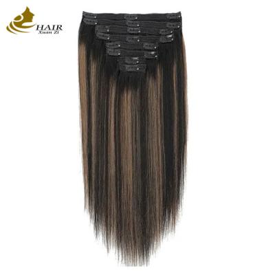 China Straight Invisible Clip In Hair Extensions Human Ponytail Piano Color for sale