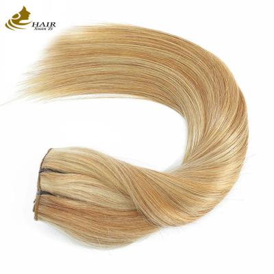 China Virgin Human Hair Clip In Extensions Ponytail Straight Piano Color for sale