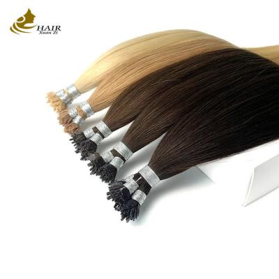 China 0.5g Pre Bonded Keratin Hair Extensions Natural Black Silky Straight for sale