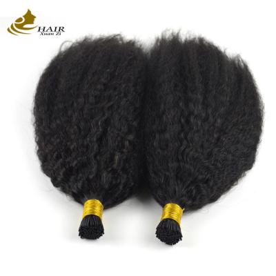 China Extensiones de cabello de micro bucle plana preenvasada Pervertido cabello humano virgen recto en venta