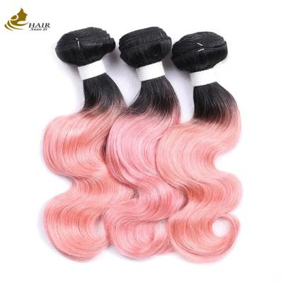 China Malaysian Pink Virgin Human Hair Bundles 20Inch 1B Natural Looking for sale