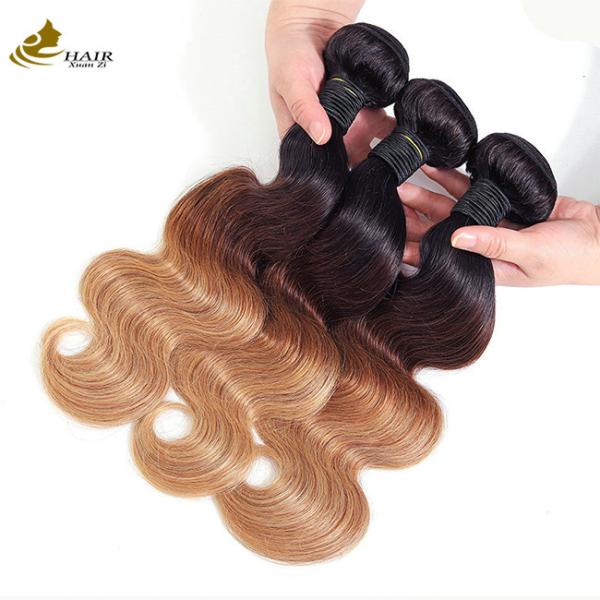 Quality 1b 4/27 Curly Honey Blonde Brazilian Hair Extensions Ombre for sale