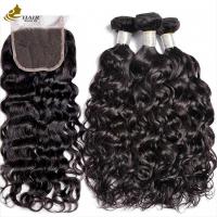 Quality OEM Brazilian Unprocessed Virgin Hair Bundles Black Colored for sale