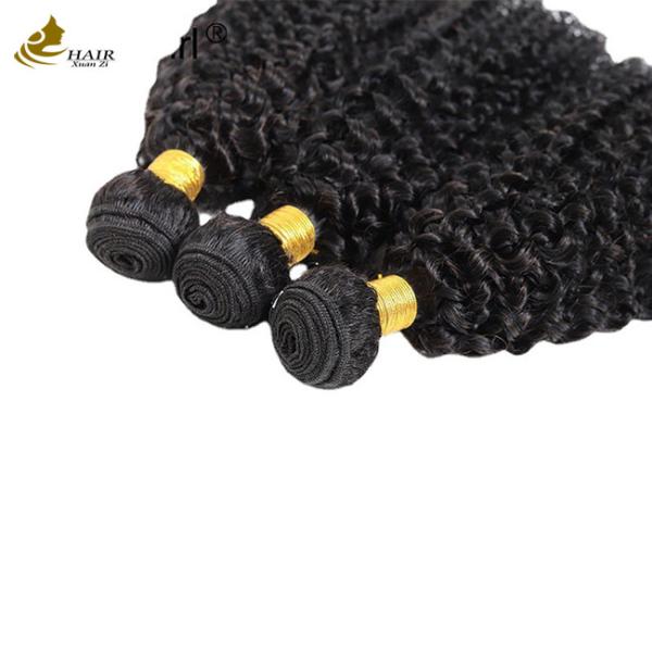 Quality Curly Wave Weft Weave Hair Extensions Afro Kinky Bundles Natural Black for sale