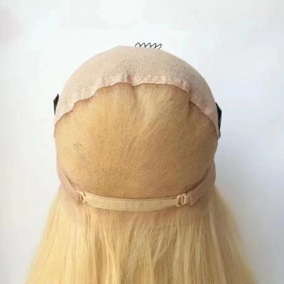 China Full Front Lace 613 Human Hair Wig Straight Glueless Blonde for sale