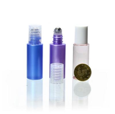 China 10ml Plastic Essential Oil Roller Bottle Empty Attar Perfume Roll On Bottles With Overcaps for sale