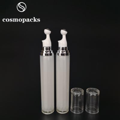 China 20ml Plastic Empty Luxury Acrylic Perfume Roll On Bottle With Massage Roller Ball for sale