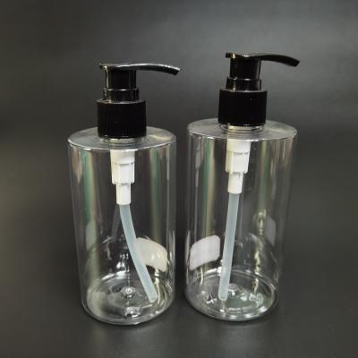 China Best Selling Clear 300Ml Pet Shower Gel Shampoo Bottle W/ Pump Head Plastic Packaging for sale