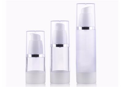China Clear Frosted Airless Pump Bottles Cosmetic 15ml 50ml For Lotion Cream OEM for sale