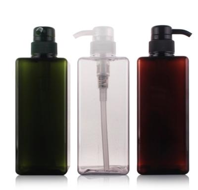 China Clear Square 250ml Pet Plastic Jars , Custom Color Empty Plastic Shampoo Bottles for sale