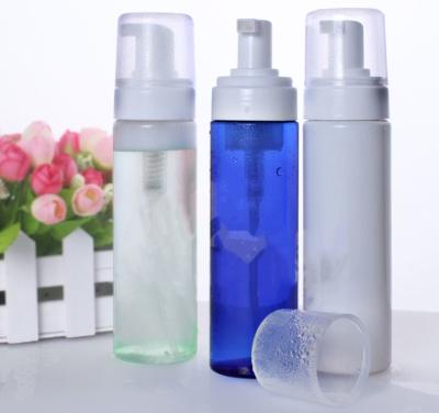 China Clear Empty Foam Pump Bottle Dispenser 200ml PET Cosmetic  With White Cap for sale